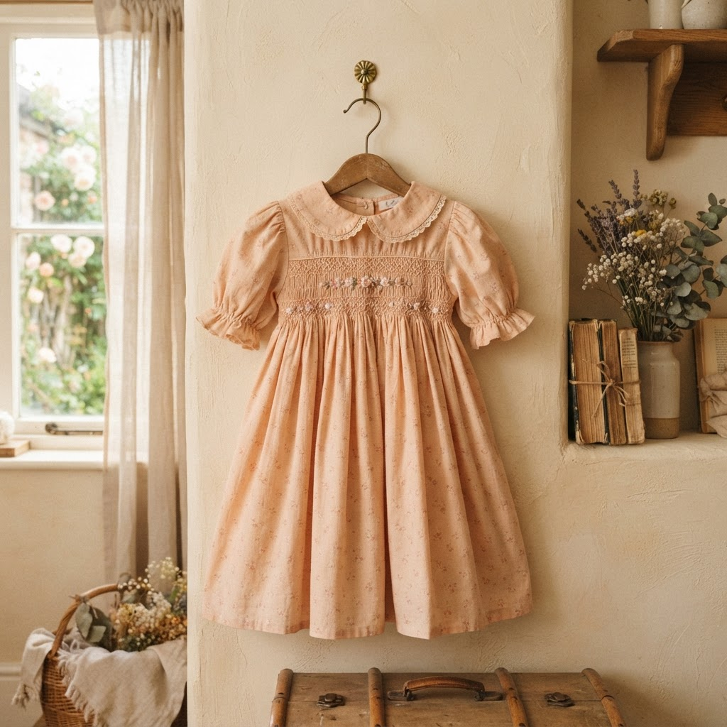 Peach Cotton Pinafore